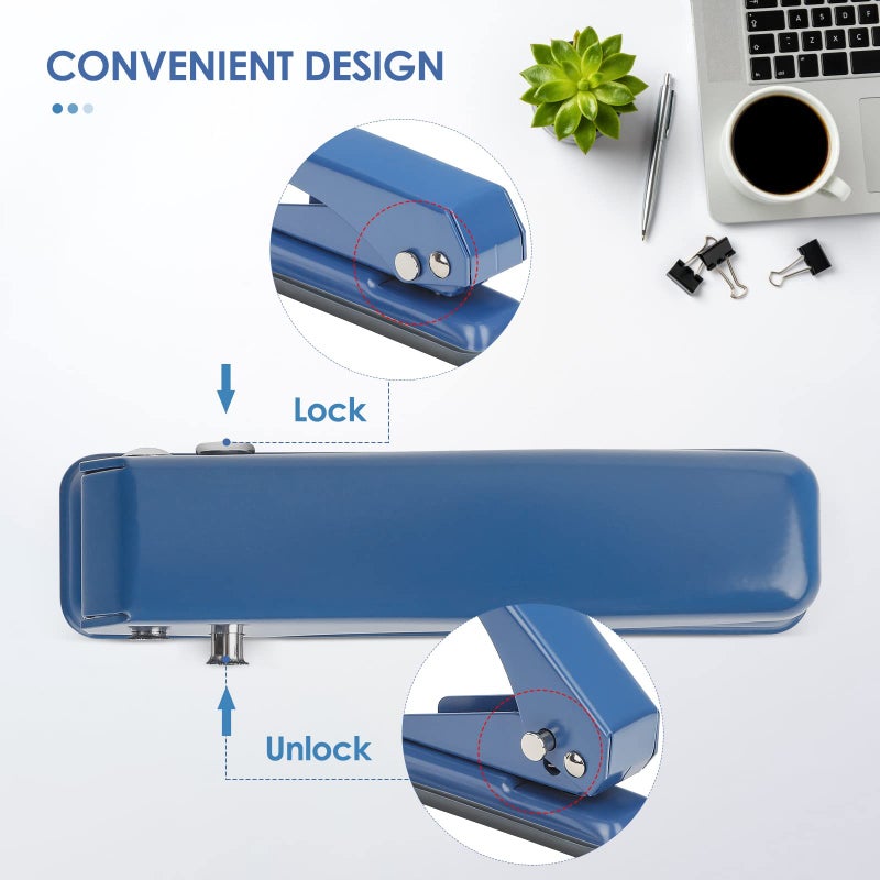 MROCO Single Hole Punch, 1/4" Hole Puncher, 20 Sheet Punch Capacity, Handheld with Non-Skid Base for Paper Chipboard Craft Paper and Art Project, Blue - Image 4